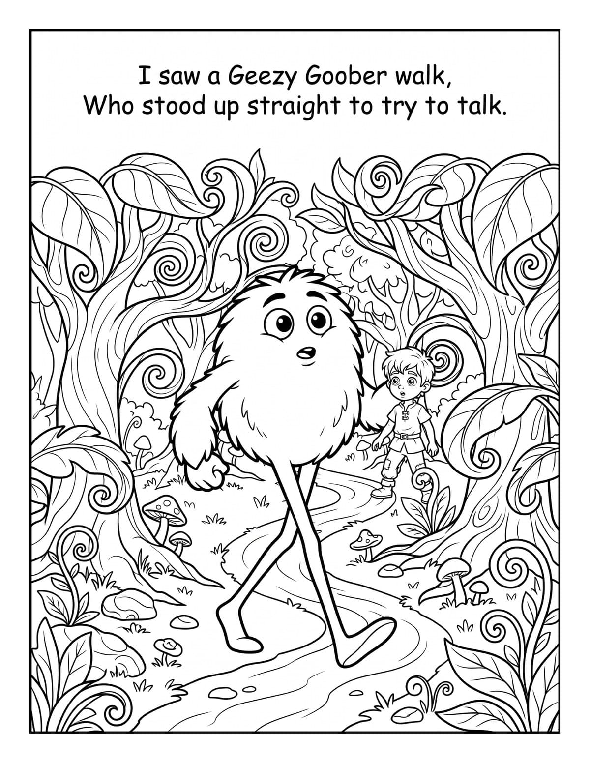 Book 1 interior — The Geezy Goober walking