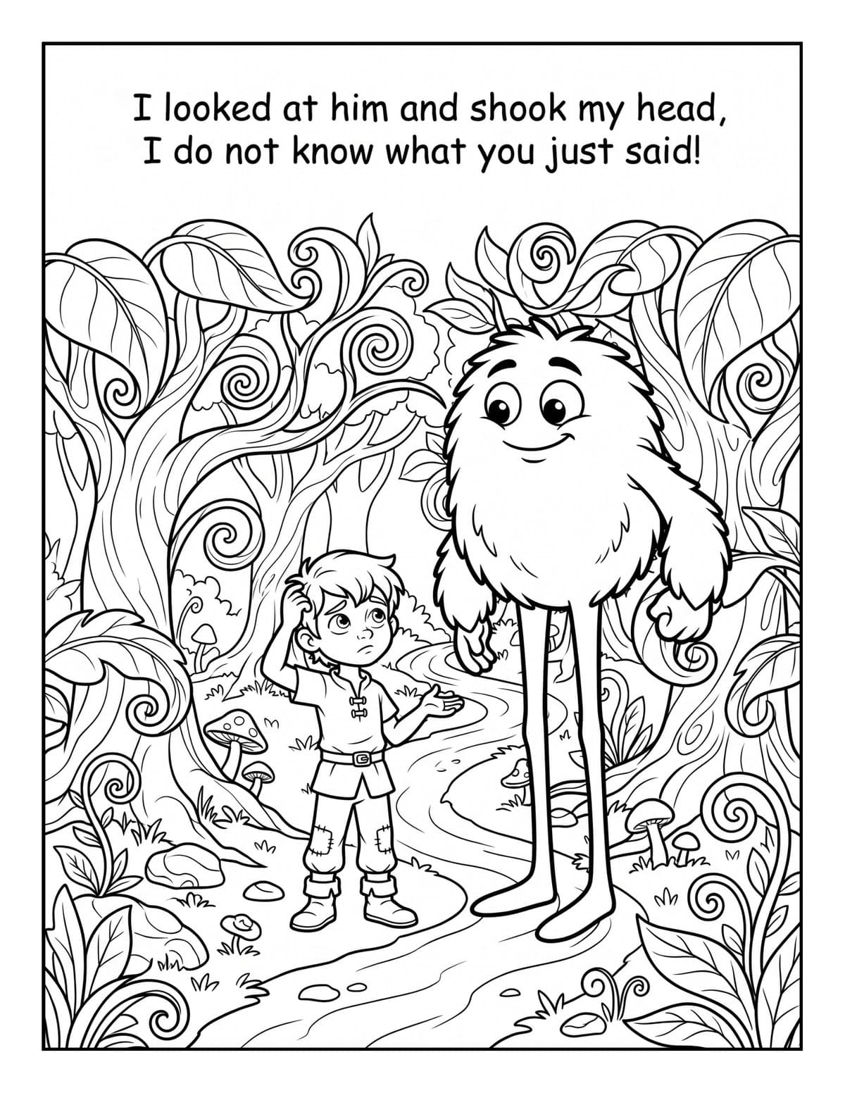 Book 1 interior — Shaking head in confusion